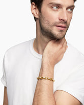 Faceted Chain Bracelet in 18K Yellow Gold with Diamonds, 9.5mm